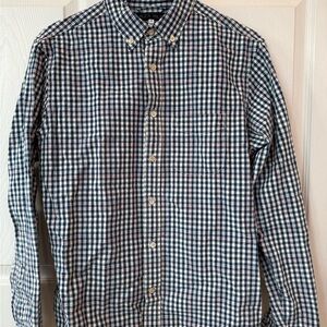 Alex Mill Navy and White Plaid Button Down Shirt